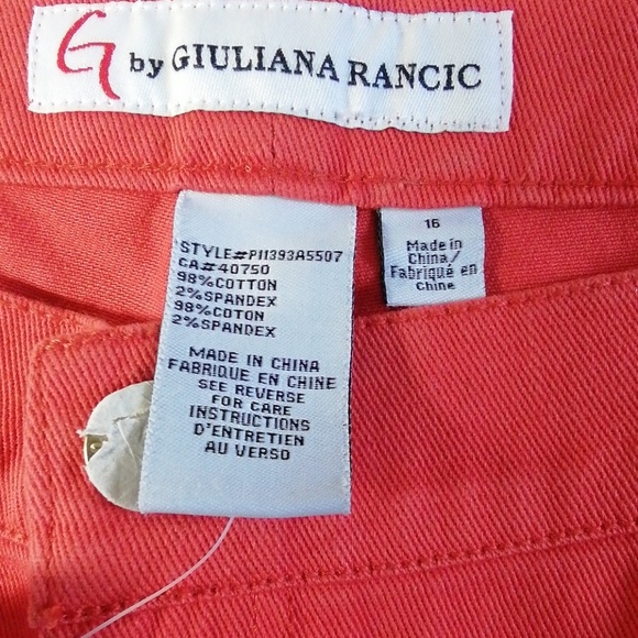 G by Giuliana Rancic tangerine jeans size 16 NWOT - Picture 2 of 6